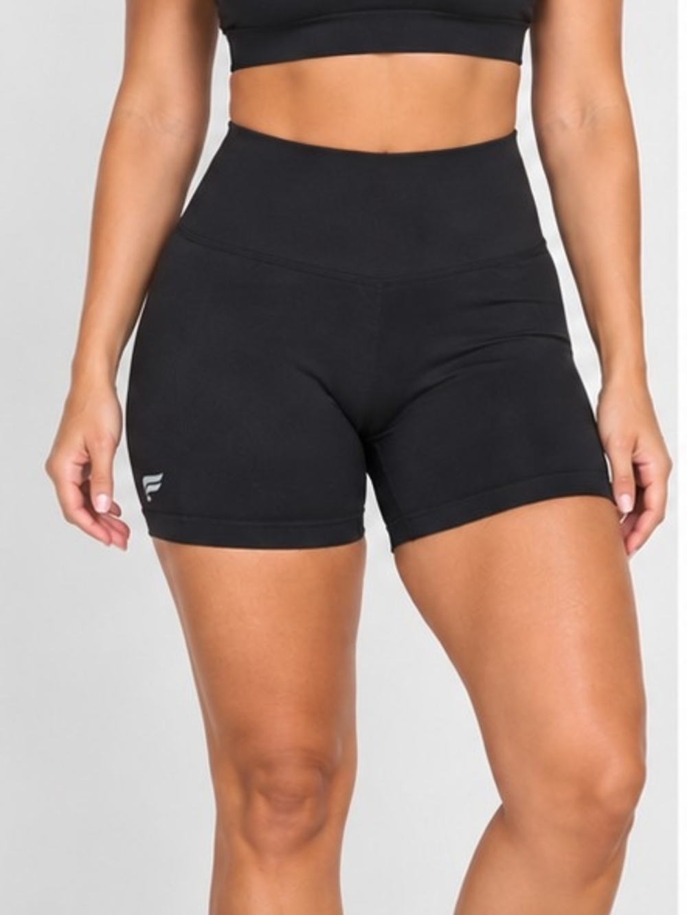 Fabletics Black High-Rise Performance Bike Shorts